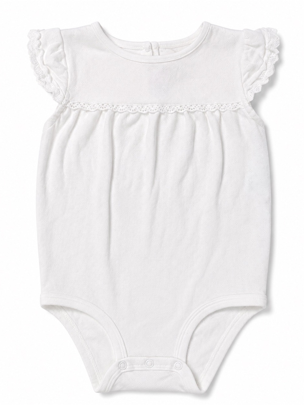 OshKosh B'gosh White Lace-Trim Baby Bodysuit